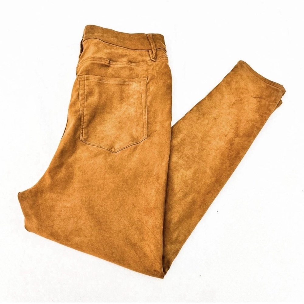 Good American Faux Suede Good Waist Pants Tobacco Brown‎ Size 16